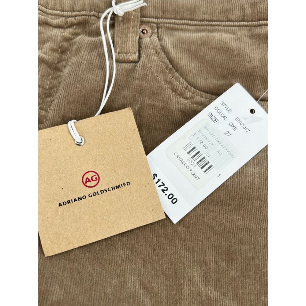 NWT AG the ballad slim boot cut pants corduroy sz 27 oxe tan - Picture 3 of 7